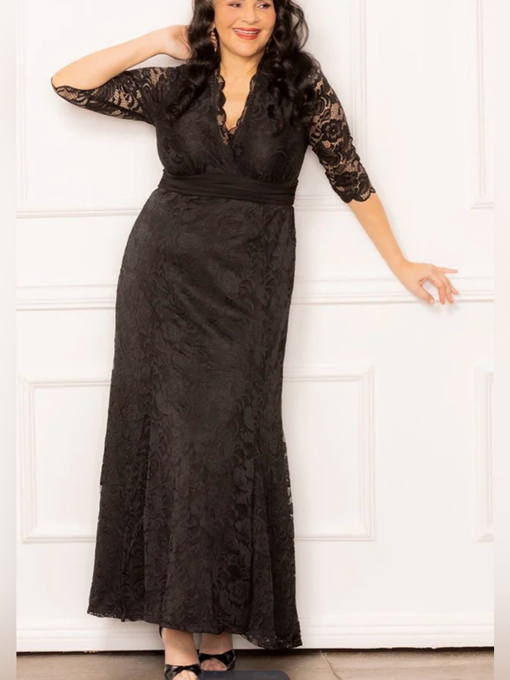 NWT KIYONNA Screen Siren Lace Gown in Black 2x - Picture 13 of 15
